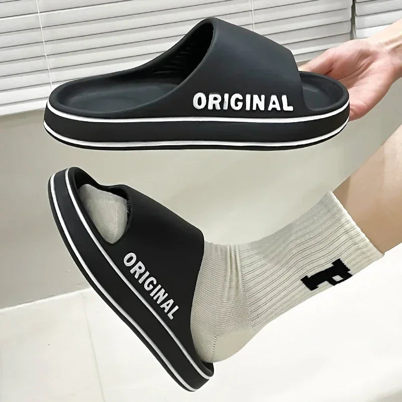 Woman Slippers Summer For Women Man Solid Women Letter Mens Shoe Thick Sole Indoor Bathroom Anti Slippers Slip Indoor House